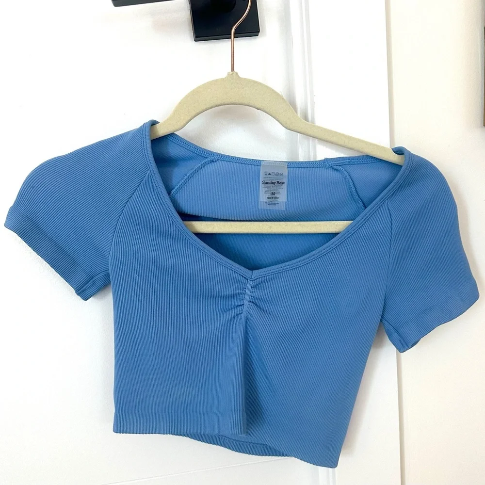 Sunday Best blue crop top size M - Picture 1 of 3